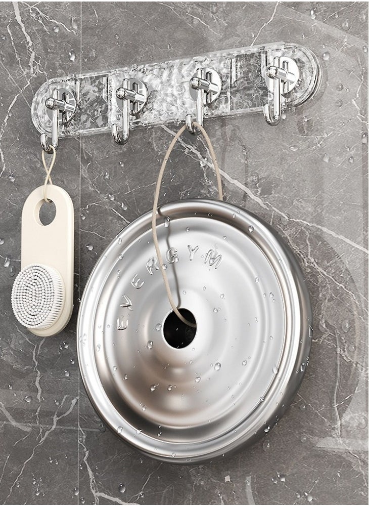 WAOKN 27cm Coat Hooks for Wall Self-Adhesive Hook Strong Load-Bearing Acrylic Hook Coat Hook with Rack Suitable for Bathroom Behind The Door Kitchen Can Hang Clothes Bath Towels No Punch Wall Hook Water Ripple Hook  - Image 3