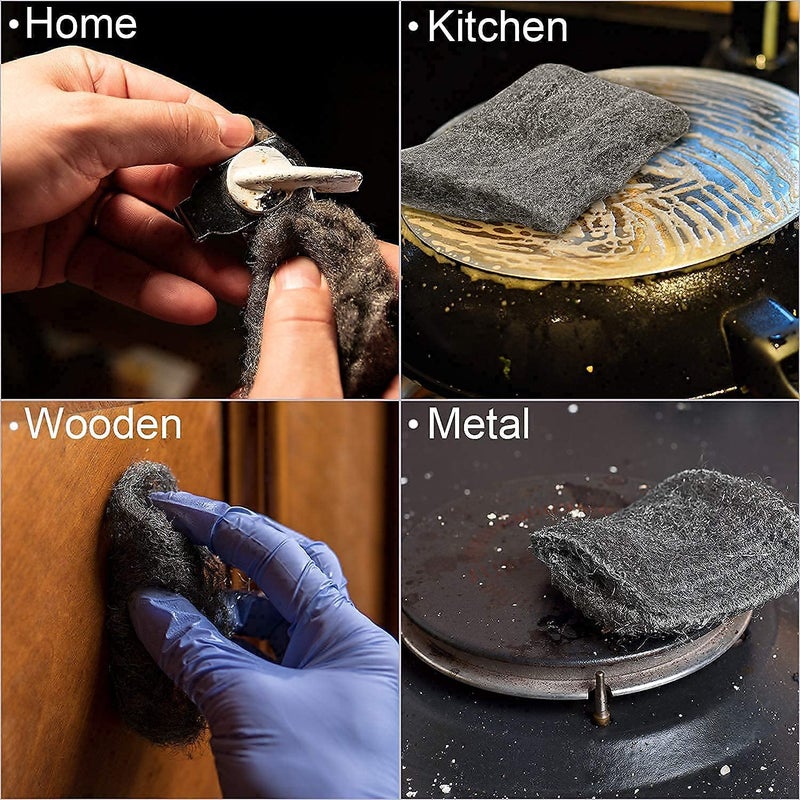 SETON Steel Wool Fine Wire Roll Pad for Glass Furniture Tray Metal Precision Tool Cleaning Polishing or Photography (Medium, 1.5m) - Image 1