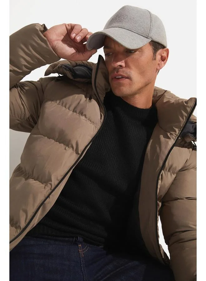 JUNE June Men Regular Fit Fiber Filled Coat Grey