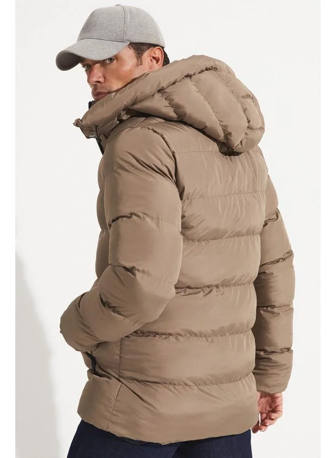 JUNE June Men Regular Fit Fiber Filled Coat Grey