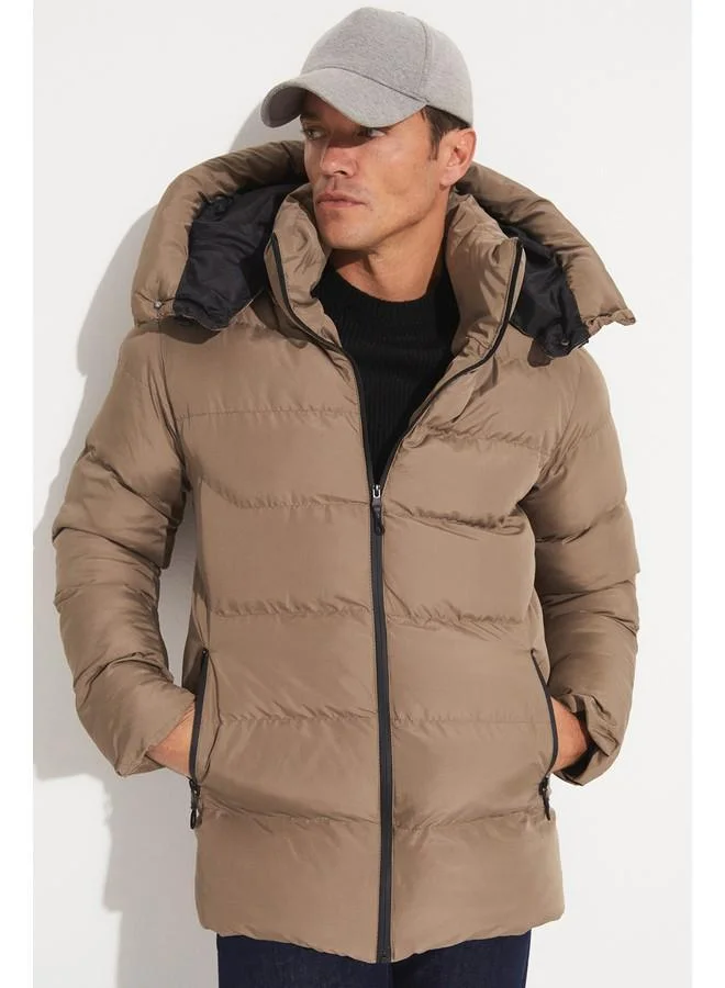 JUNE June Men Regular Fit Fiber Filled Coat Grey