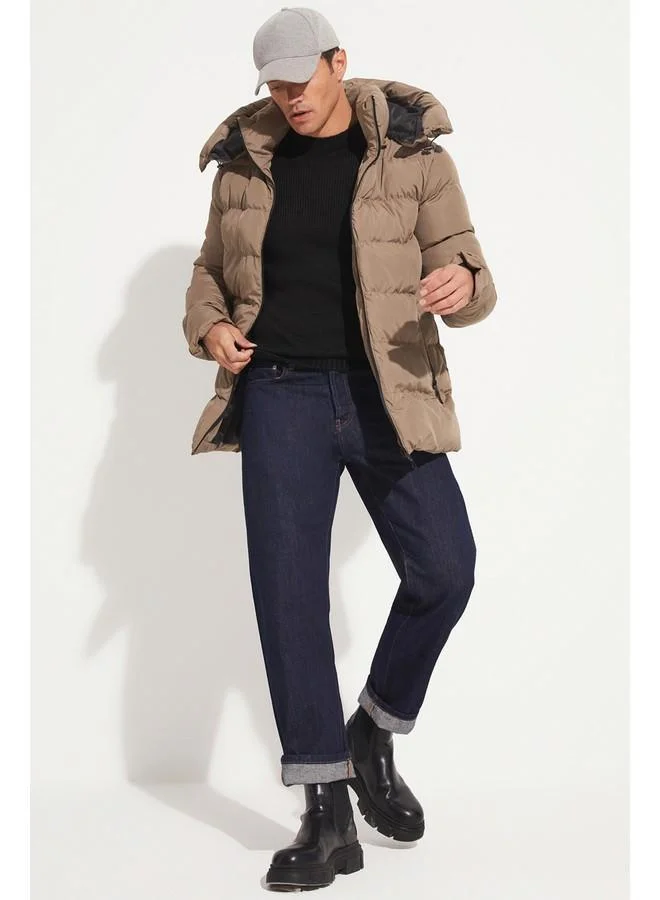 JUNE June Men Regular Fit Fiber Filled Coat Grey