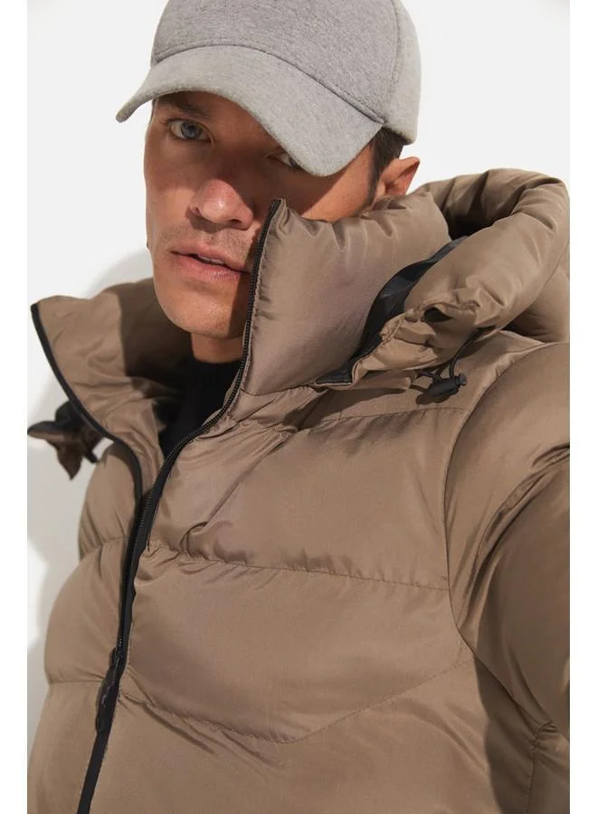JUNE June Men Regular Fit Fiber Filled Coat Grey