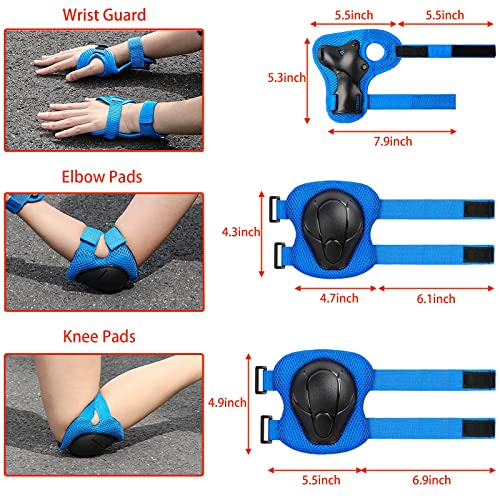 FOOKCIAN Kids Bike Helmet Set Adjustable for Children, Boys, Girls and Teenagers Aged 3-8 Years Includes Elbow, Knee, Wrist Guards Children's Helmet Protection Set for Bikes SkateboardsRollerskates - Image 3