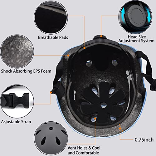 FOOKCIAN Kids Bike Helmet Set Adjustable for Children, Boys, Girls and Teenagers Aged 3-8 Years Includes Elbow, Knee, Wrist Guards Children's Helmet Protection Set for Bikes SkateboardsRollerskates - Image 4