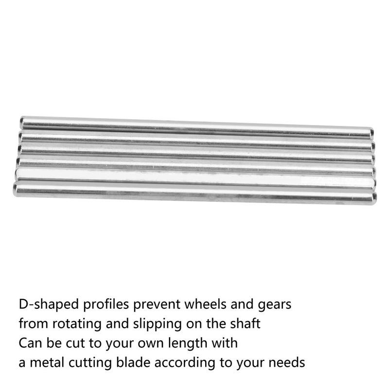 6pcs 100mm Stainless Steel D Hole Shaft Toy Car Gear Axle DIY Industrial Robot Parts - Image 4