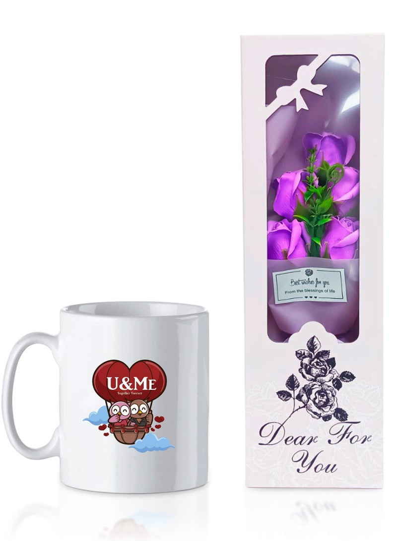 Jinou Jinou Mother's Day Gift - Made up of Ceramic Material with a free Artificial Flower Bouquet- valentines day - Used as Gift for Mom, Birthday, Wedding, Anniversary, Valentines, New Year, Christmas  - Image 1