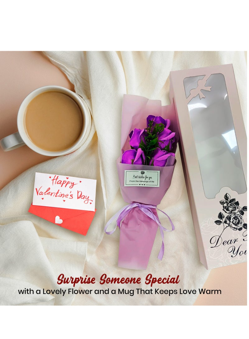 Jinou Jinou Mother's Day Gift - Made up of Ceramic Material with a free Artificial Flower Bouquet- valentines day - Used as Gift for Mom, Birthday, Wedding, Anniversary, Valentines, New Year, Christmas  - Image 4