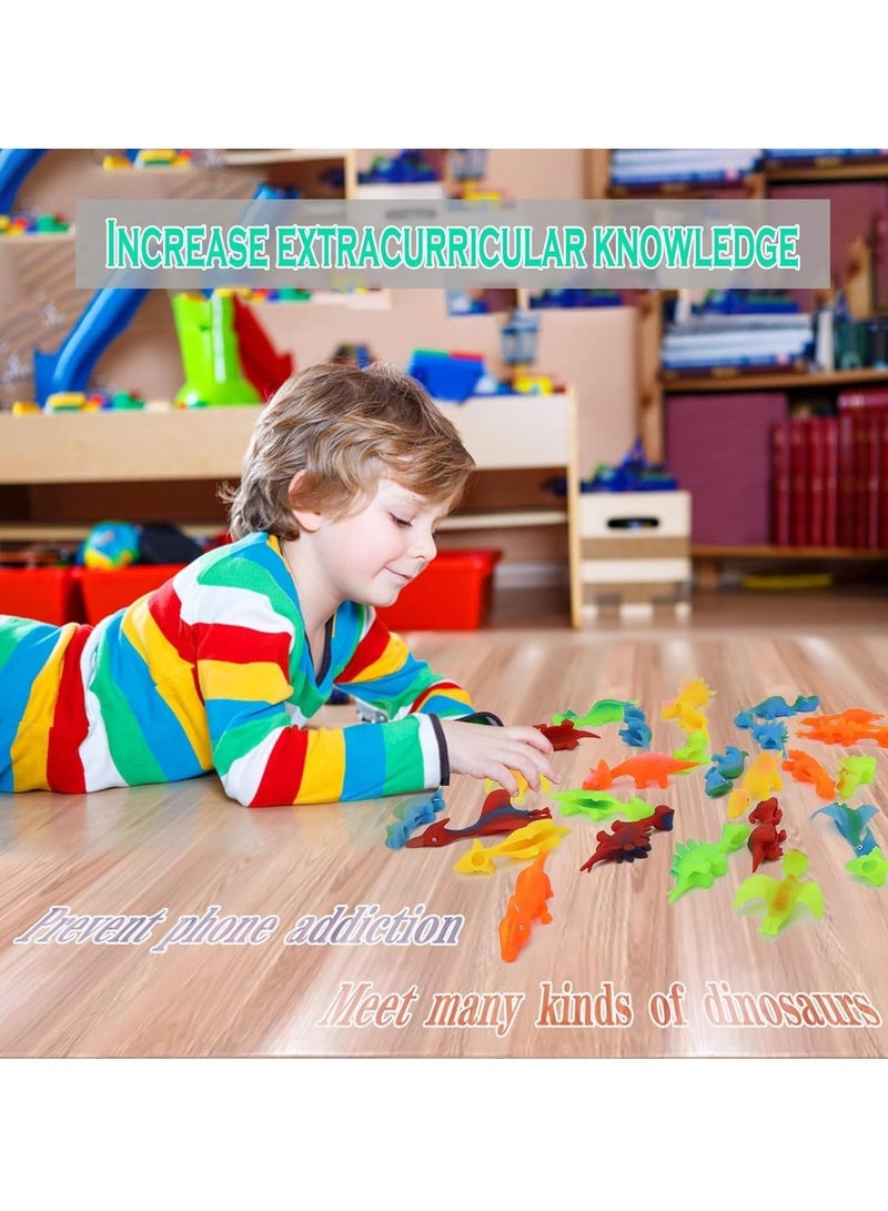 كابتن تيك 30 Pcs Finger Slingshot Dinosaurs Animal Toy, Funny Stretchable Flick Rubber Animals, a Variety Simulation Animals Great for Various Festivals and Parties - Image 3