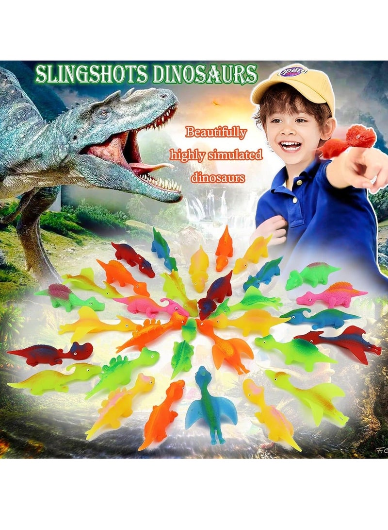 كابتن تيك 30 Pcs Finger Slingshot Dinosaurs Animal Toy, Funny Stretchable Flick Rubber Animals, a Variety Simulation Animals Great for Various Festivals and Parties - Image 5