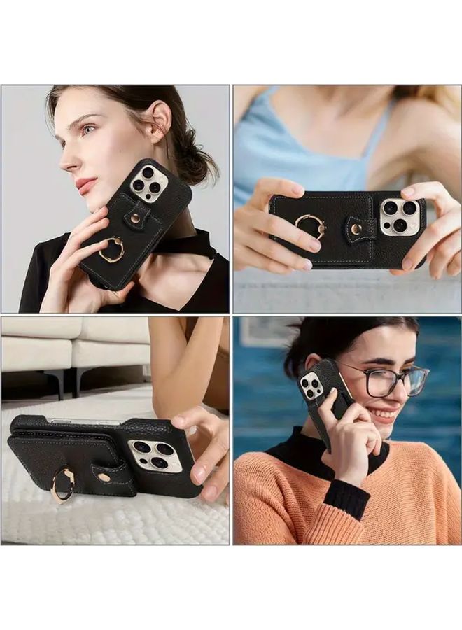 Rose Golden Faux Leather Crossbody Phone Case For iPhone 17 Air - Image 4