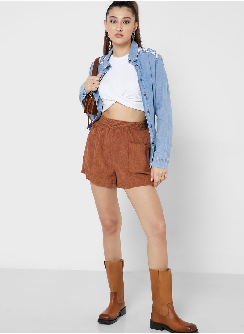 Courdroy Pullon Shorts