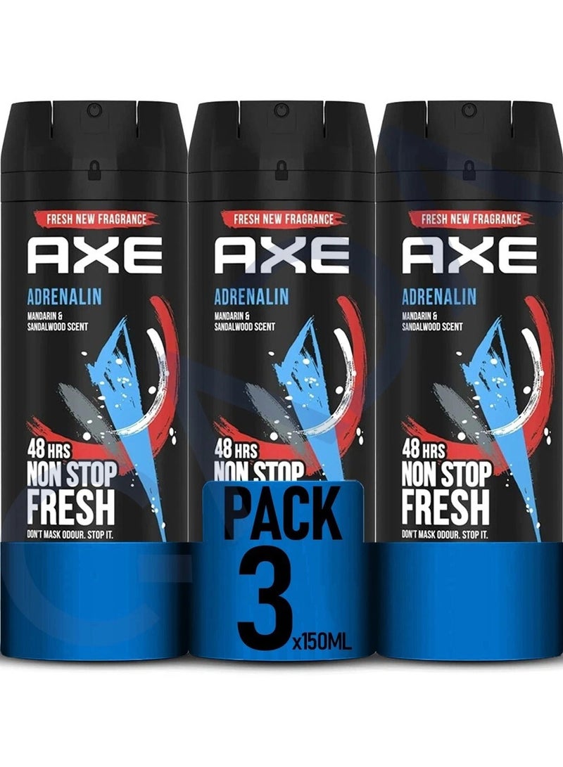 Axe Adrenalin Deodorant Body spray 3 x 150ml - Image 3