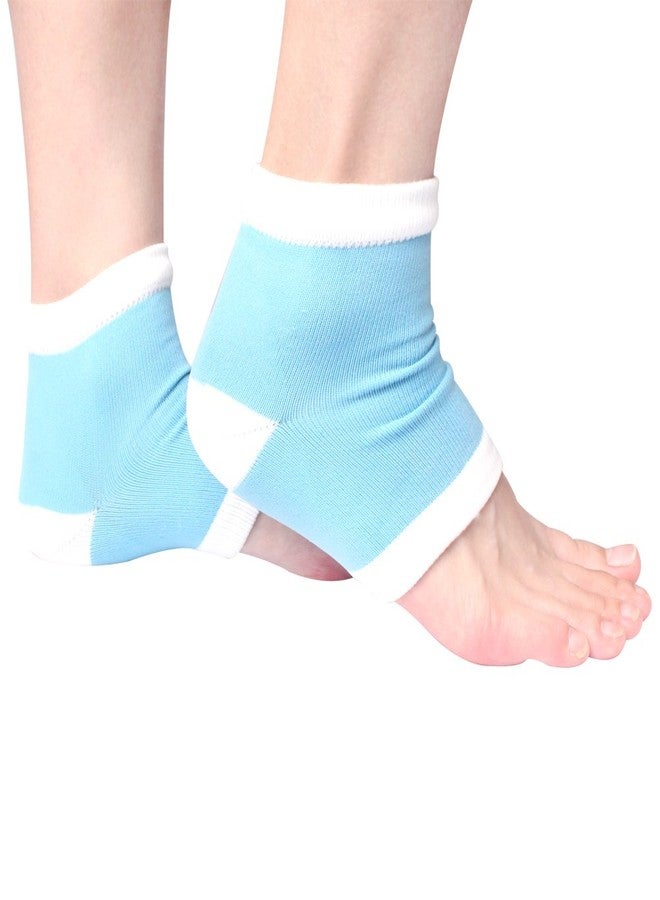 FOOTINSOLE.COM Gel Heel Socks for Men and Women (Blue - 1 Pair) - Image 2