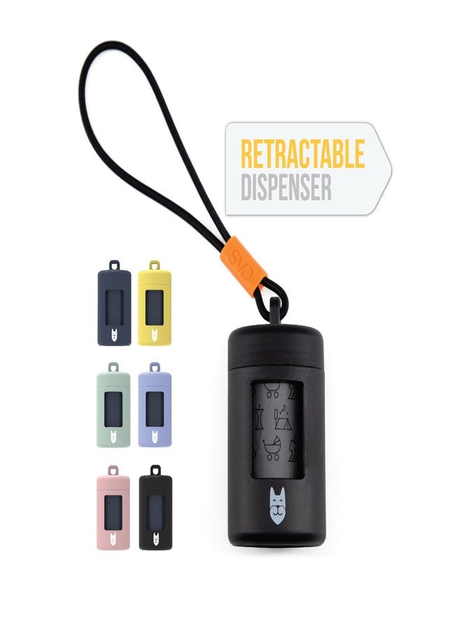 SVD.PET Dog Poop Bag Dispenser, Retractable Waste Bag Dispenser, Lightweight Poop Bag Holder, Stretchy Strap Fits Any Dog Leash, Doggy Walking Accessory (Black) - Image 1