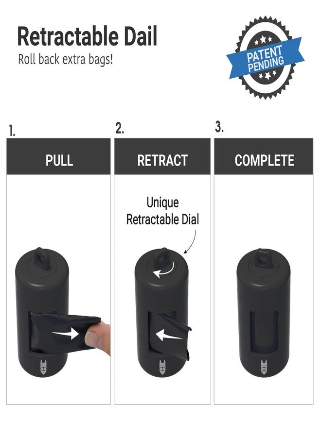 SVD.PET Dog Poop Bag Dispenser, Retractable Waste Bag Dispenser, Lightweight Poop Bag Holder, Stretchy Strap Fits Any Dog Leash, Doggy Walking Accessory (Black) - Image 2