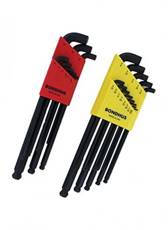 Bondhus 20599 0.050-3/8" & 1.5-10mm Stubby Ball End Hex Key DoublePK - Image 1