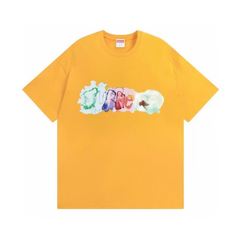 SUPREME 26FW New Trendy SUP American Retro Letter Print All-Match Short Sleeve T-Shirt - Image 1