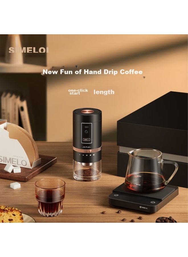 Simelo Pour-over Coffee Maker Set, Pour-over Kettle, Coffee Grinder, Sharing Pot, Pour-over Coffee Gift Box, 9-piece Set, Black - Image 5