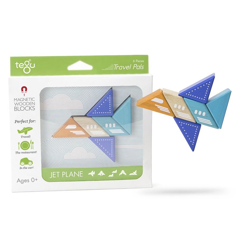 Tegu مجموعة كتل خشبية مغناطيسية للسفر من تيغو مكونة من 6 قطع، طائرة نفاثة - Image 2