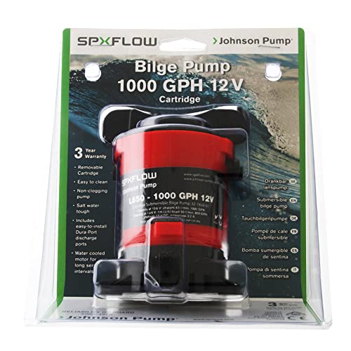 Johnson Pump مضخة بيلج كارتريدج من جونسون 32903 مع ديرا-بورت - 1000 جالون في الساعة، أسود - Image 5