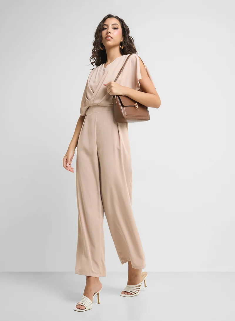 جينجر Cowl Neck Tailored Jumpsuit