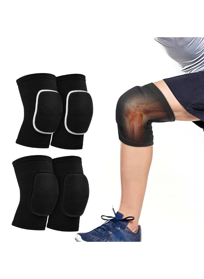 FRISKY 2 Pairs Soft and Breathable Knee Pads for Volleyball, Dancing, Football, Yoga, Basketball, and Skating - Protective Knee Pads for Adults and Kids - Image 1