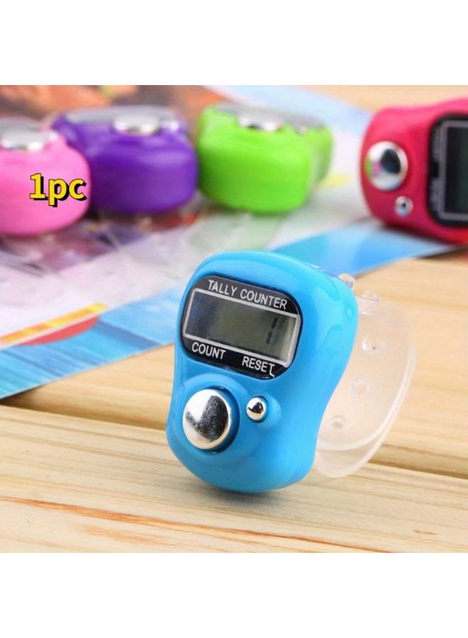 Blue Digital Tally Counter 1pc LCD Display Handheld Clicker Knitting Row Counter - Image 2