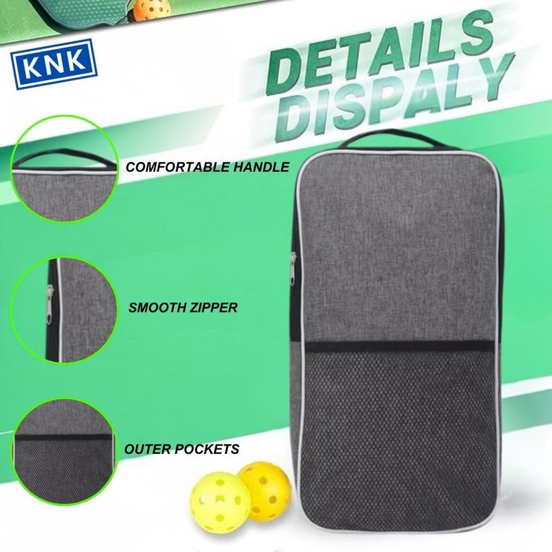 KNK حقيبة سلاينغ للبيكلبول للرجال والنساء | تحمل 2 مضارب و 4 كرات | حقيبة كتف خفيفة الوزن قابلة للتعديل - Image 3