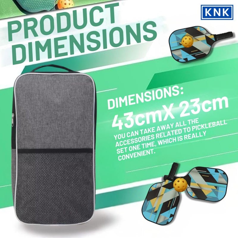KNK حقيبة سلاينغ للبيكلبول للرجال والنساء | تحمل 2 مضارب و 4 كرات | حقيبة كتف خفيفة الوزن قابلة للتعديل - Image 2