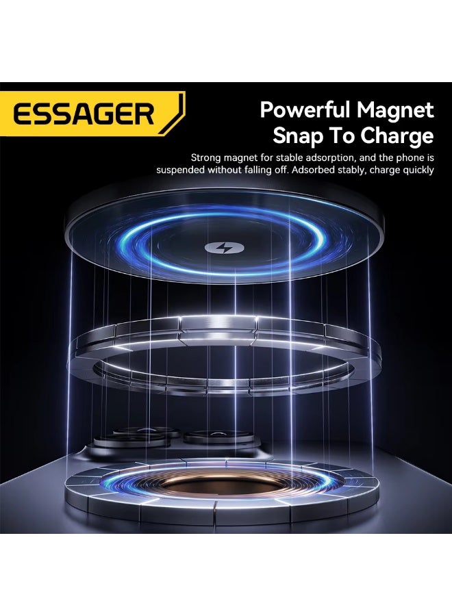 Essager 3-in-1 Portable Folding Wireless Charger Stand 15W Magnetic for iPhone 1716/15 AirPods Apple Watch MagSafe Fast Charging - Image 4