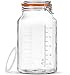 Folinstall Super Wide Mouth Glass Storage Jar with Airtight Lids, 1 Gallon Large Mason Jars with 2 Measurement Marks, - Image 2
