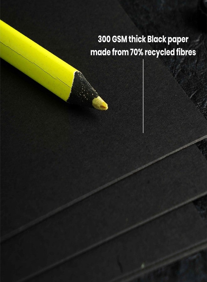 Scholar Black Paper Loose Sheets – 300 GSM Heavyweight Black Toned Paper | Premium Artist Sheets for Sketching, Pastel, Acrylic, Ink & Mixed Media (A3) - Image 3