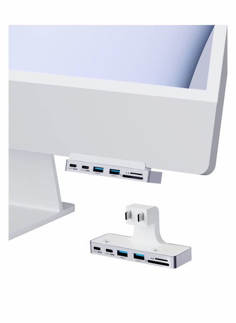 For iMac Hub with 4K@60Hz HDMI, USB C 3.1, USB 3.0 Ports and SD/Micro SD Card Reader, USB-C Clamp Hub USB C Docking Station for iMac 2021 24 inch