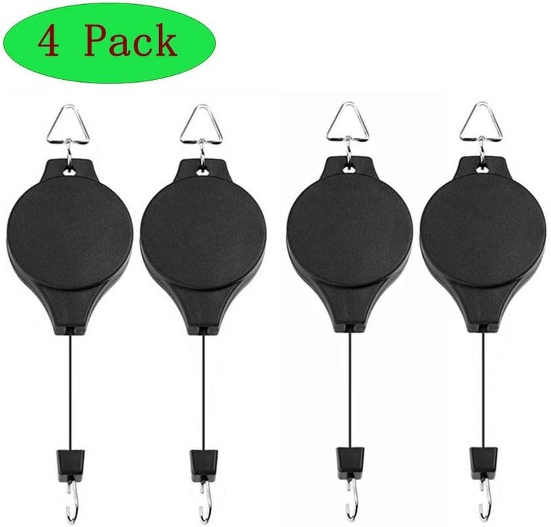 Lythor 4 Pack Plant Hook Pulley, Retractable Plant Hanger Easy Reach Hanging Flower Basket for Garden Baskets Pots and Birds Feeder Hang High up and Pull Down to Water Or Feed - Image 2