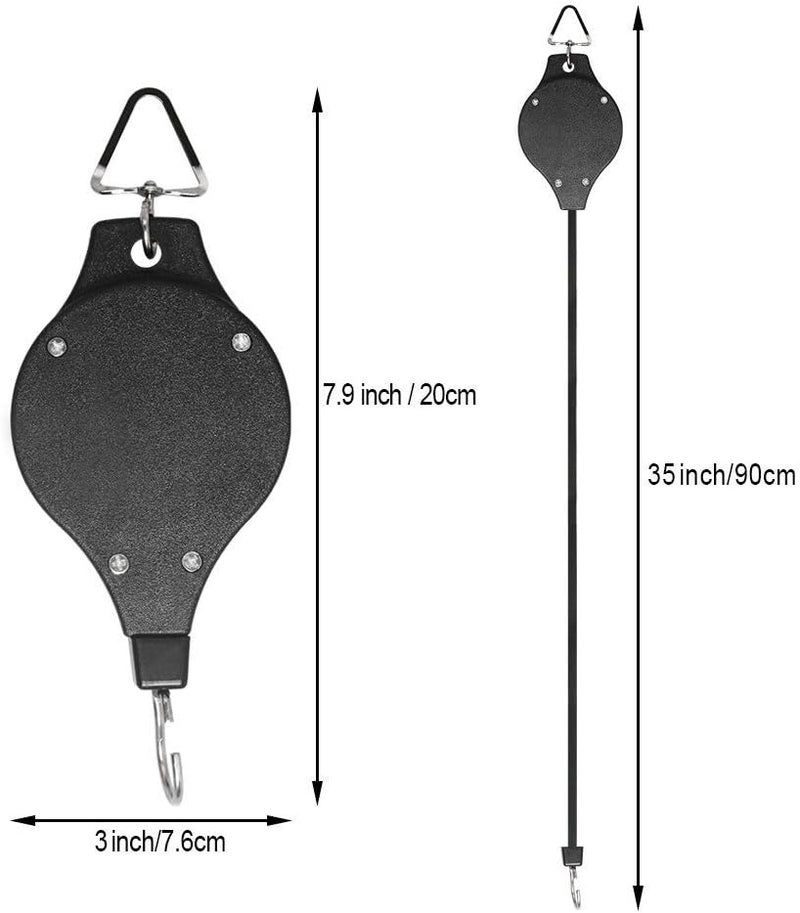 Lythor 4 Pack Plant Hook Pulley, Retractable Plant Hanger Easy Reach Hanging Flower Basket for Garden Baskets Pots and Birds Feeder Hang High up and Pull Down to Water Or Feed - Image 3