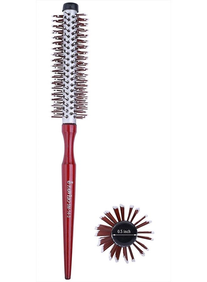 Perfehair فرشاة دائرية صغيرة لتجفيف الشعر القصير، فرشاة شعر مصغرة بقطر 1.3 بوصة مع شعيرات نايلون للحجم، والتصفيف، والتجعيد، والشعر المجعد، الموجي، السميك، أو الرقيق للرجال والنساء - Image 1