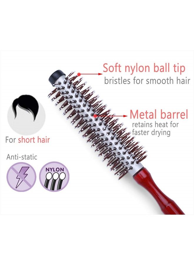 Perfehair فرشاة دائرية صغيرة لتجفيف الشعر القصير، فرشاة شعر مصغرة بقطر 1.3 بوصة مع شعيرات نايلون للحجم، والتصفيف، والتجعيد، والشعر المجعد، الموجي، السميك، أو الرقيق للرجال والنساء - Image 4