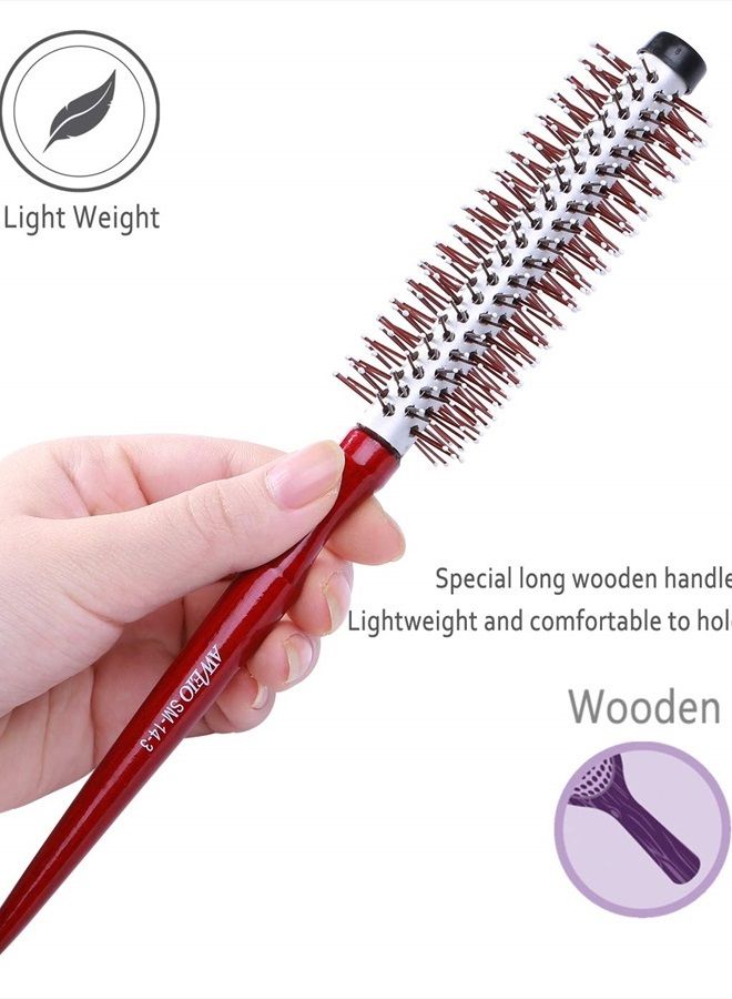 Perfehair فرشاة دائرية صغيرة لتجفيف الشعر القصير، فرشاة شعر مصغرة بقطر 1.3 بوصة مع شعيرات نايلون للحجم، والتصفيف، والتجعيد، والشعر المجعد، الموجي، السميك، أو الرقيق للرجال والنساء - Image 5