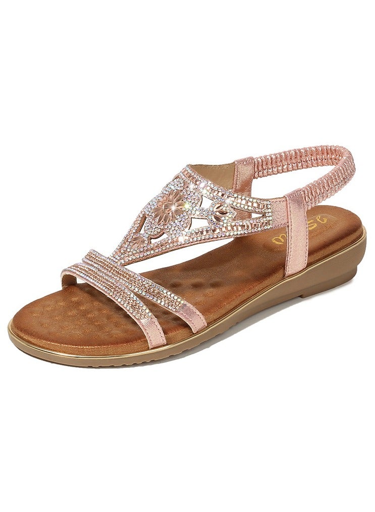KUYING New Fashion Elastic Wedge Heel Sandals  - Image 1