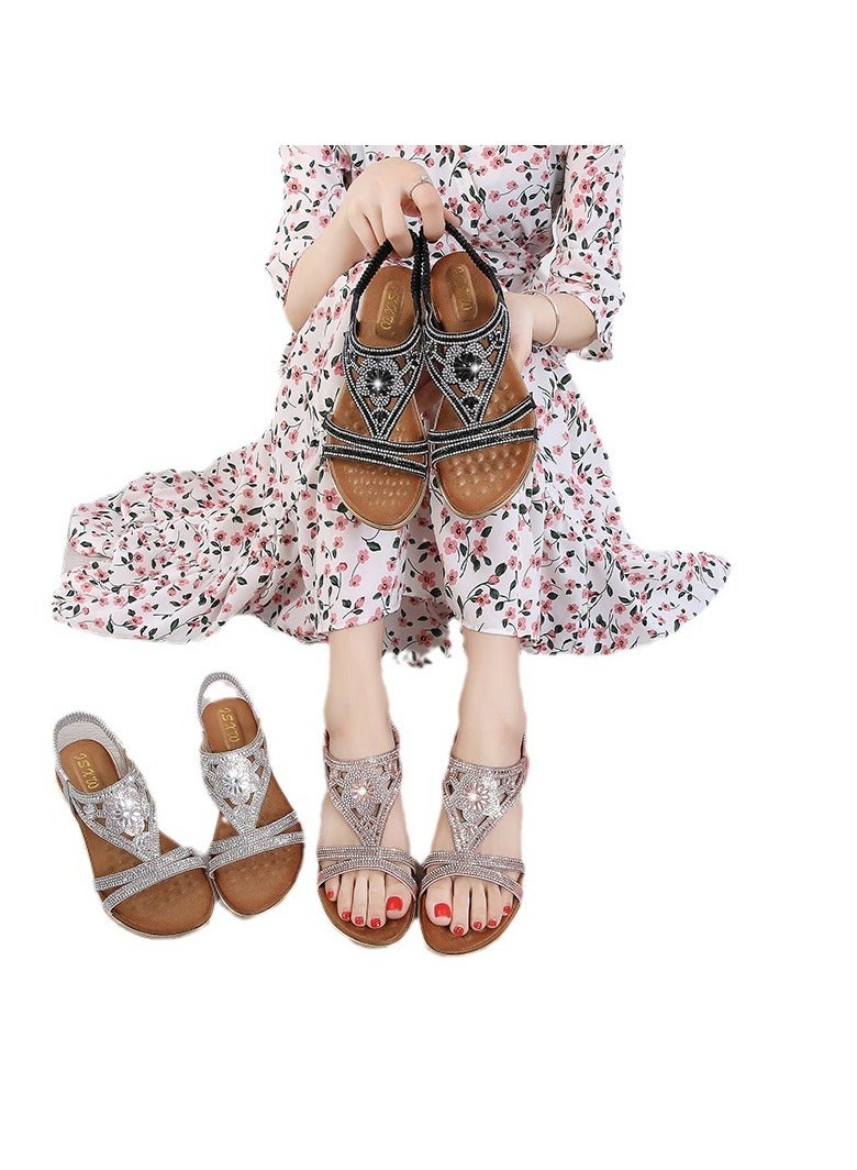 KUYING New Fashion Elastic Wedge Heel Sandals  - Image 3