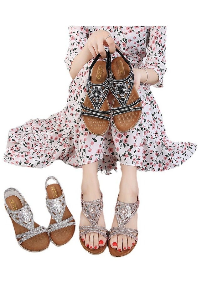 KUYING New Fashion Elastic Wedge Heel Sandals  - Image 4