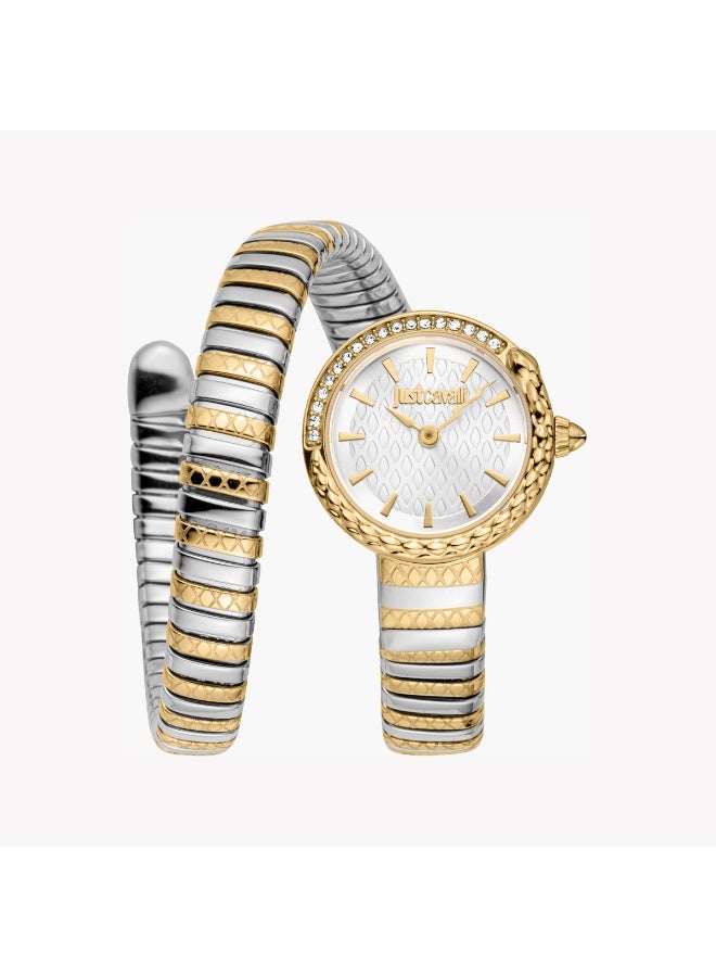 جاست كافالي ساعة جاست كافاللي JC1L301M0065 النسائية الأنيقة بتصميم فضي وذهبي ثنائي اللون - Image 1