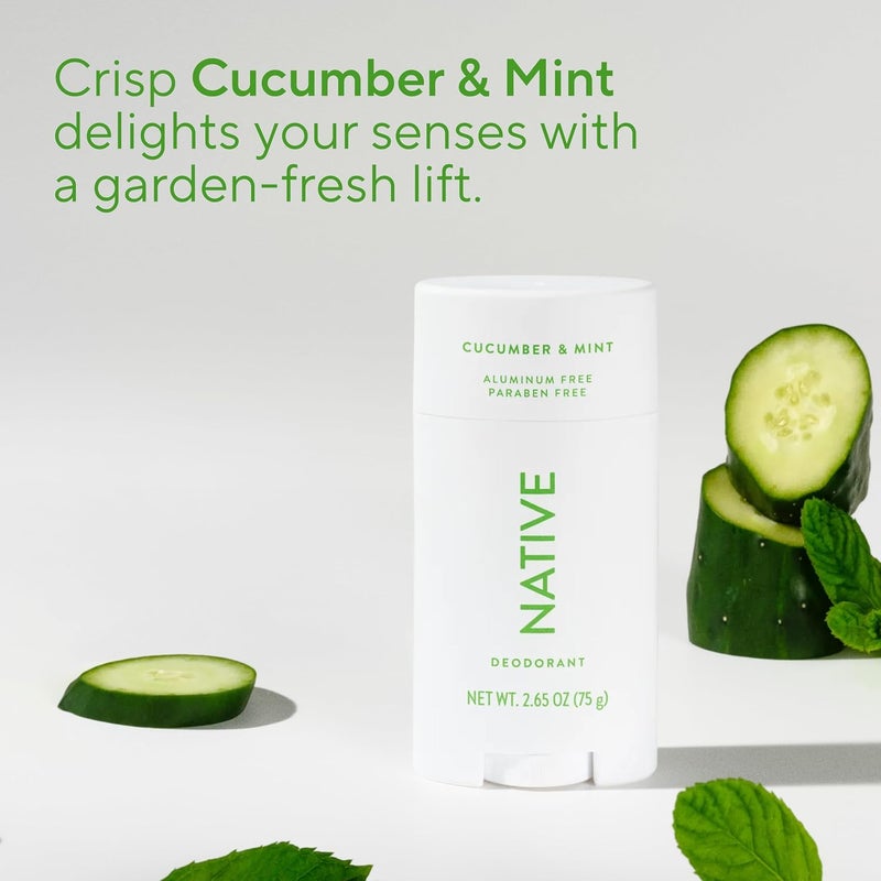 native Deodorant Contains Naturally Derived Ingredients, 72 Hour Odor Control | Deodorant for Women and Men, Aluminum Free with Baking Soda, Coconut Oil and Shea Butter | Cucumber & Mint - Image 4
