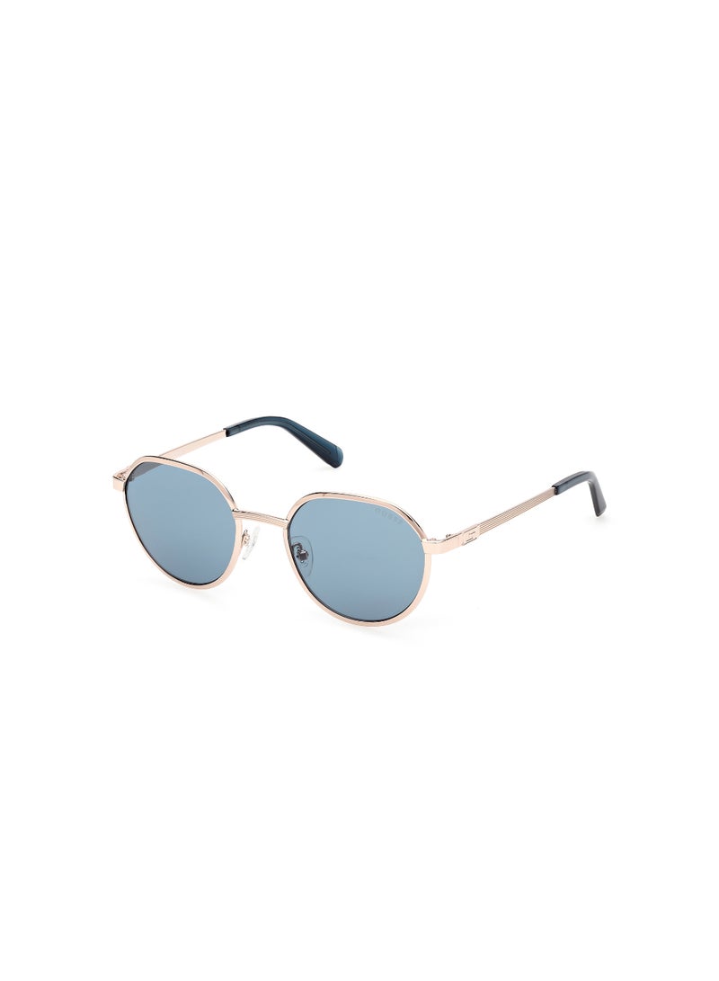 GUESS FULL RIM MALE ROUND GOLD METAL SUNGLASSES - Image 1