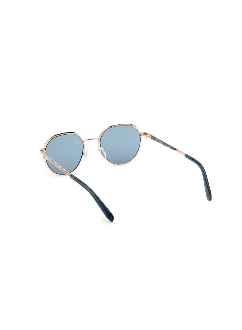 GUESS FULL RIM MALE ROUND GOLD METAL SUNGLASSES - Image 3