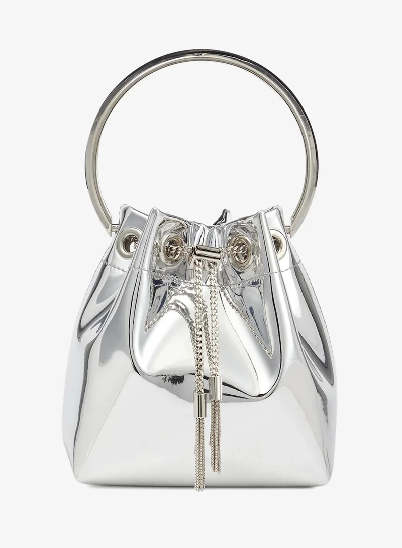 Sunfere Metallic Round Handles Bucket Bag