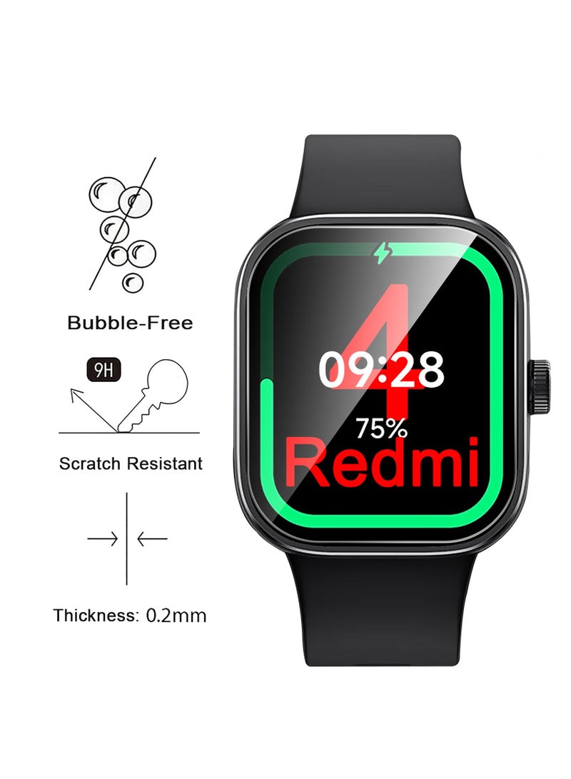 SYOSI Screen Protector for Redmi Watch 4, 4 Pack Transparent Screen Protective Film, Anti-Bubble Tempered Glass Screen for Redmi Watch 4 - Image 5