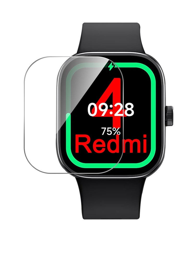 SYOSI Screen Protector for Redmi Watch 4, 4 Pack Transparent Screen Protective Film, Anti-Bubble Tempered Glass Screen for Redmi Watch 4 - Image 1