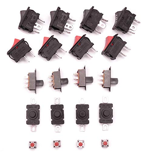 Electronicspices Electronic Spices Combo of 5 type switch Slide, Push, and Rocker switch 4 pieces each for project - Image 1